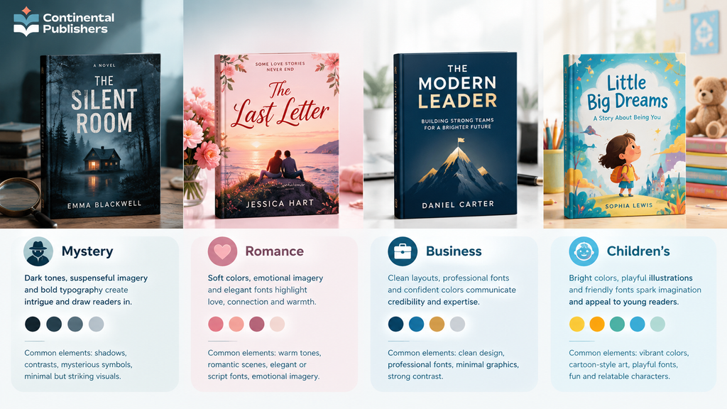 Book cover design examples by genre for self-publishing authors